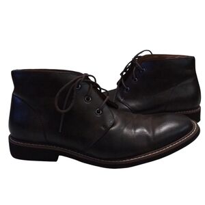 GUESS Mens 10.5 Dark Brown Joey's Chukka Boots Lace-up Dress Casual Chic Vegan